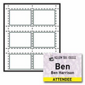 Laser Compatible Stick On Name Tag w/Die Cut & Perforation -4 Color Process